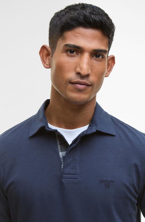 Barbour Margrove Tailored Fit Long Sleeve Cotton Polo In Blue