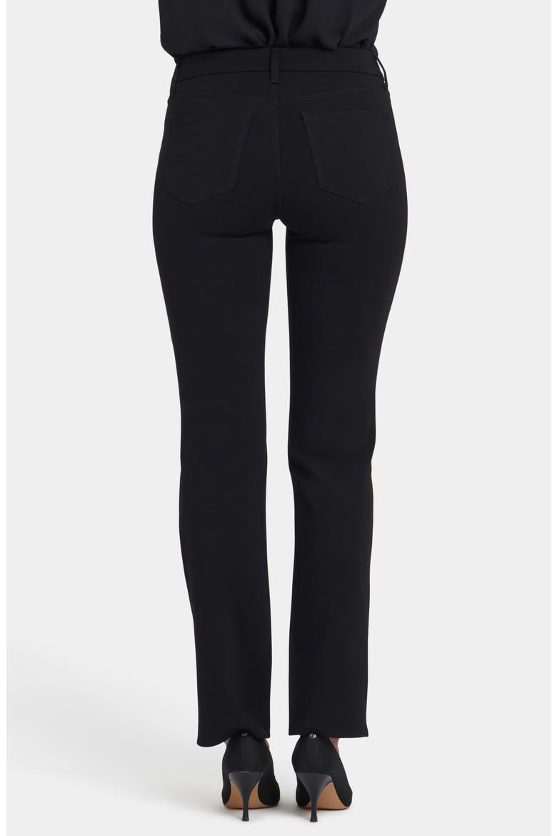 Marilyn Straight Leg Mixed Media Faux Leather Pants, Alternate, color, BLACK
