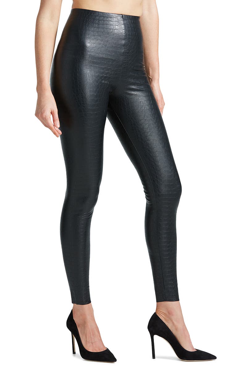 Commando Reptile Embossed Faux Leather Leggings, Main, color, Croc