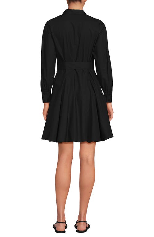 LANDS' END LANDS' END POPLIN BUTTON FRONT DRESS WITH GODETS