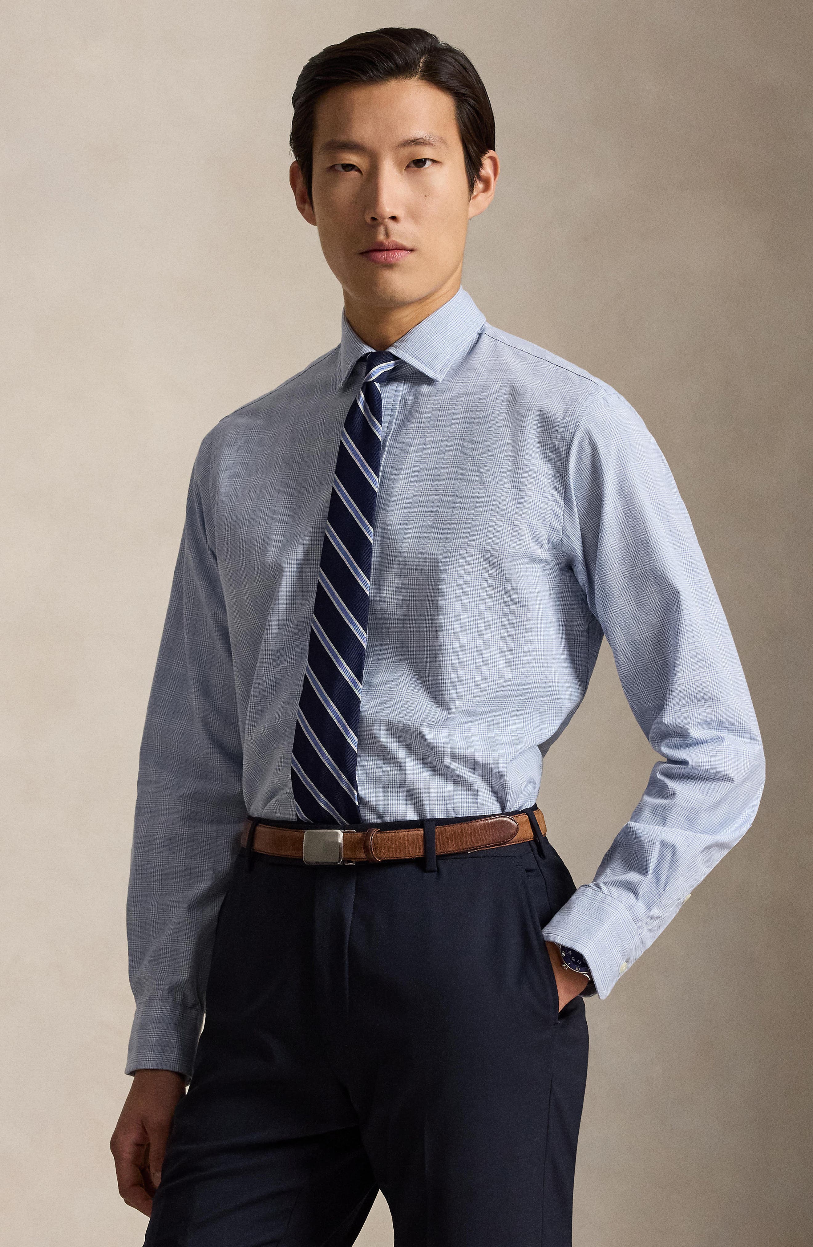 Classic Fit Glen Plaid Cotton Button-Up Shirt - image 2