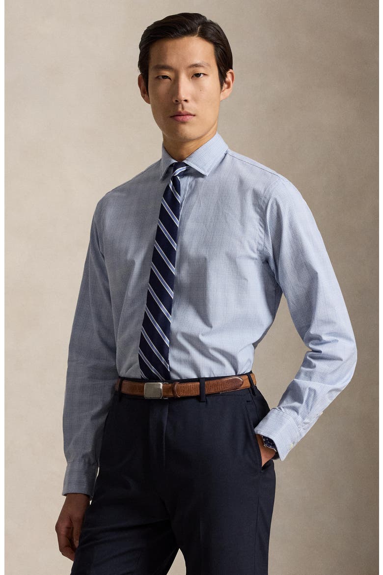 Classic Fit Glen Plaid Cotton Button-Up Shirt, Alternate, color, BLUE/ WHITE