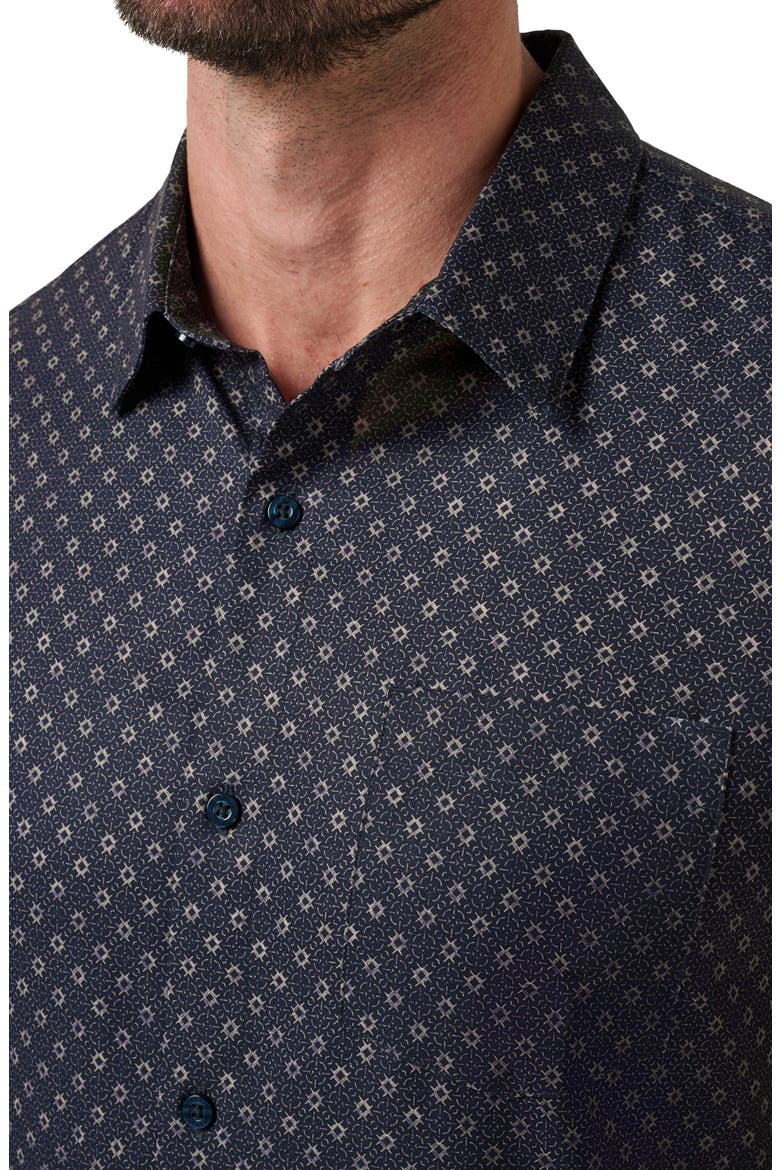 Techwoven Beach Hut Short Sleeve Performance Button-Up Shirt, Alternate, color, TOTAL ECLIPSE