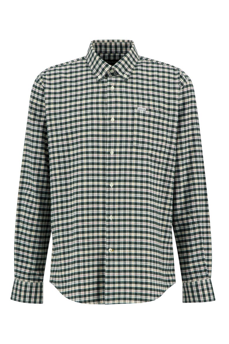 Colderham Regular Fit Brushed Checked Cotton Shirt, Alternate, color, FOREST