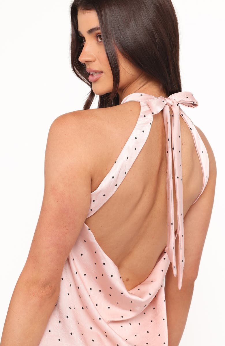 Petal & Pup Gabrielle Polka Dot Halter Minidress, Alternate, color, Pink Polka Dot