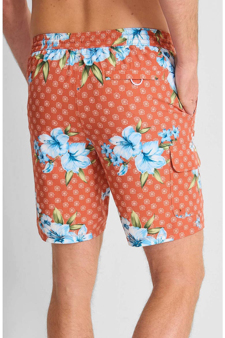 Baja Medallion Blooms 8-Inch Board Shorts, Alternate, color, SALSA