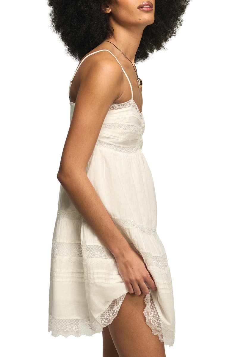 Lucky Brand Lace Trim Minidress, Alternate, color, Whisper White