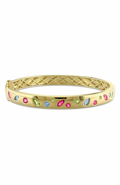 Multicolor Gemstone Bangle Bracelet