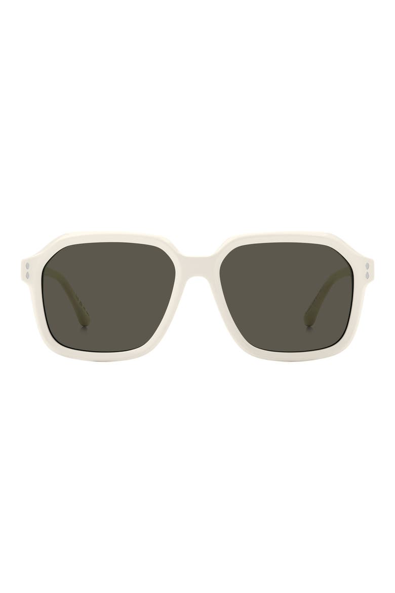 56mm Sqaure Sunglasses, Main, color, IVORY