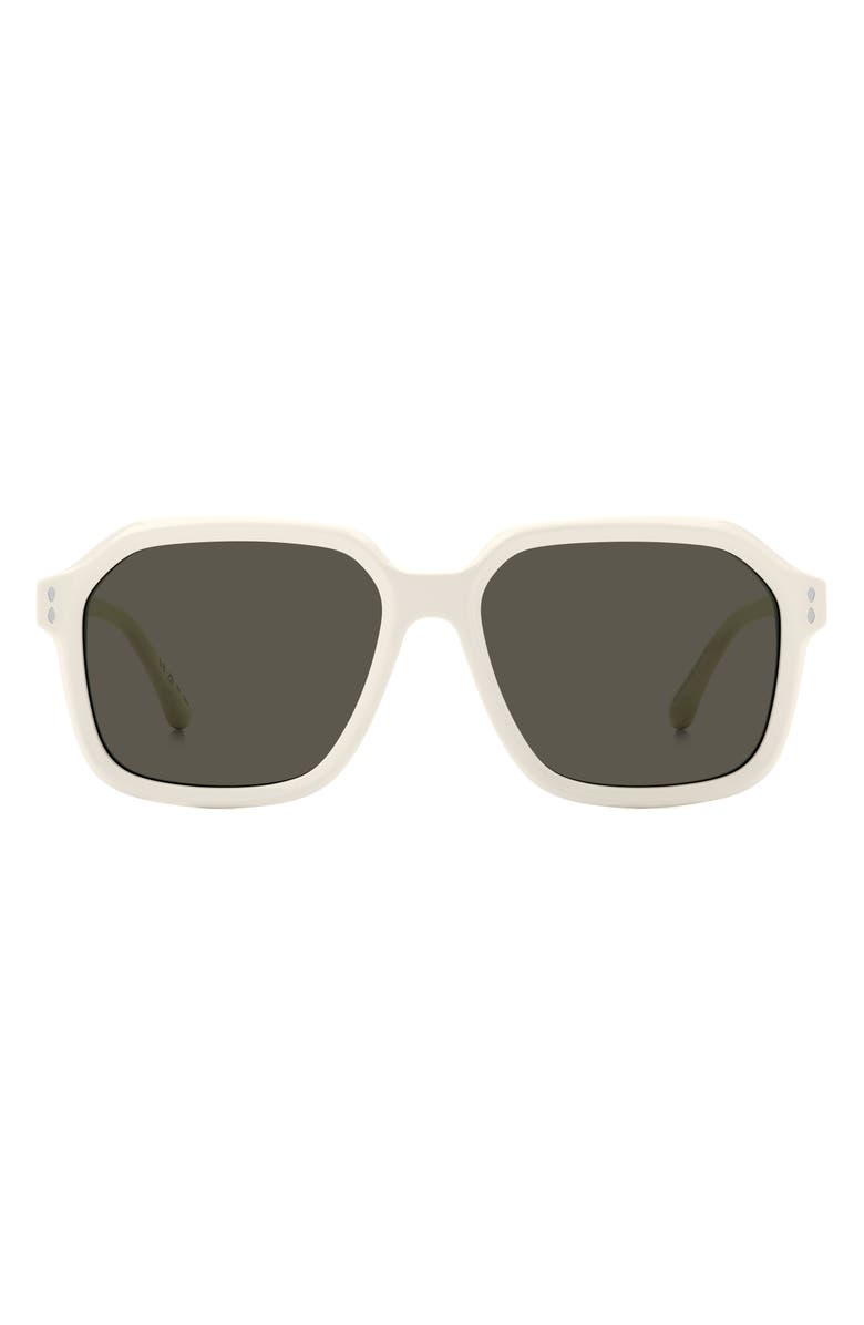Isabel Marant 56mm Sqaure Sunglasses, Main, color, Ivory