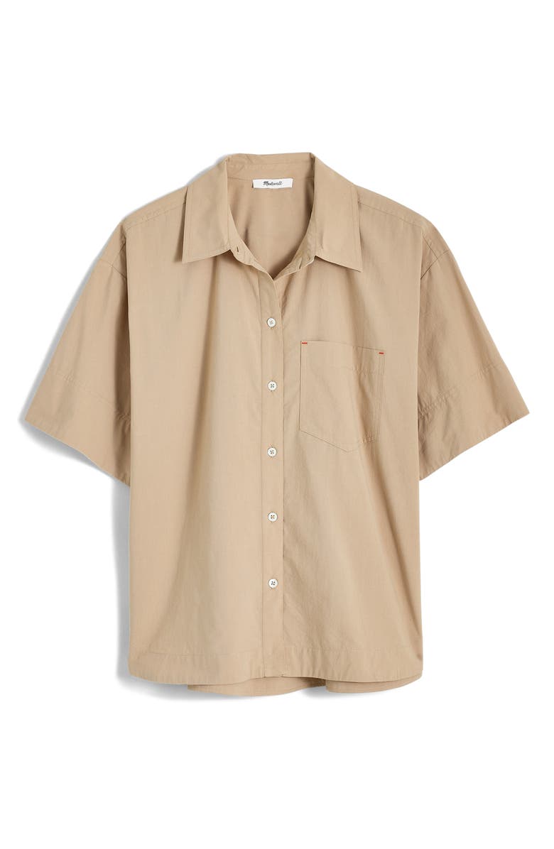 Madewell Oversized Boxy Short Sleeve Poplin Button-Up Shirt, Alternate, color,