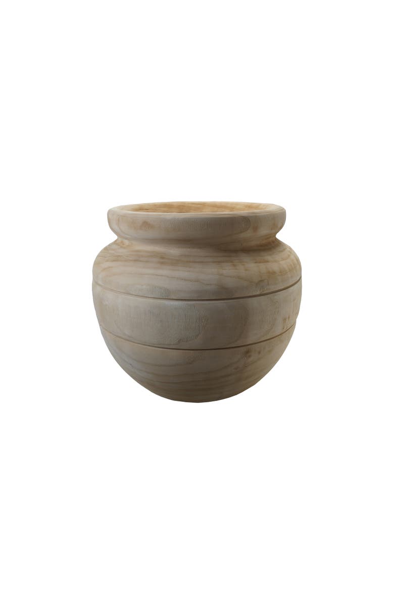Storied Home Round Paulownia Wood Planter, Natural, Main, color, Natural