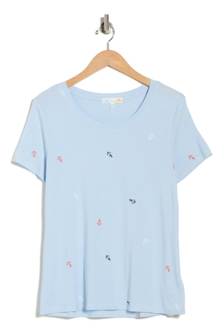 Karlie Scoop Neck T-Shirt, Alternate, color, SKYWAY ANCHORS