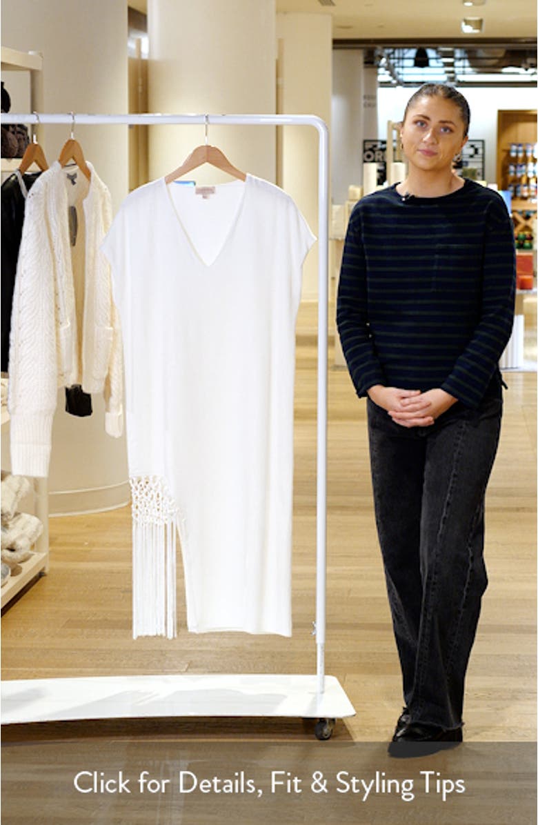 Mikella Macramé Fringe Hem Midi Dress, sales video thumbnail