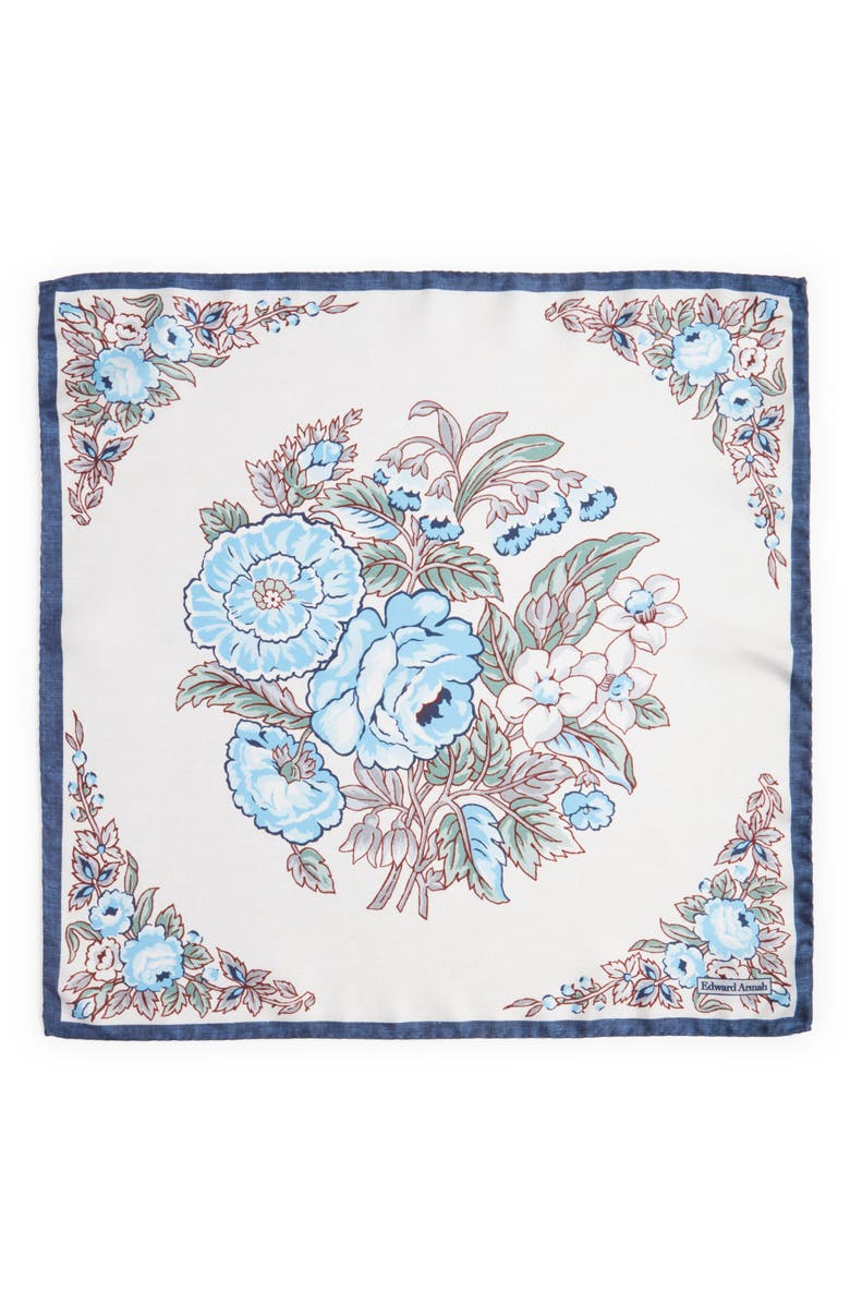 EDWARD ARMAH Floral Silk Pocket Square, Alternate, color, 