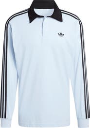 adidas 3-Stripes Long Sleeve Rugby Shirt