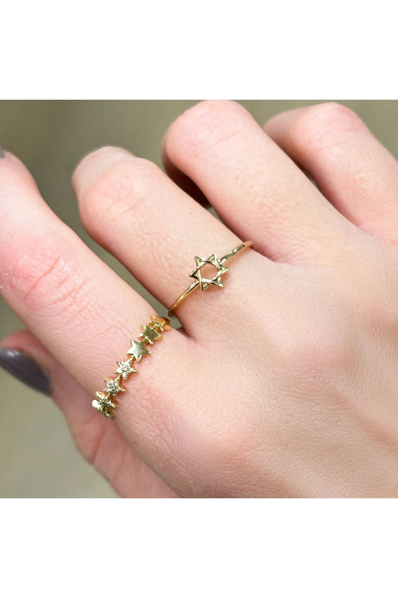 Open Gold Star of David Ring, Alternate, color, Yellow Gold