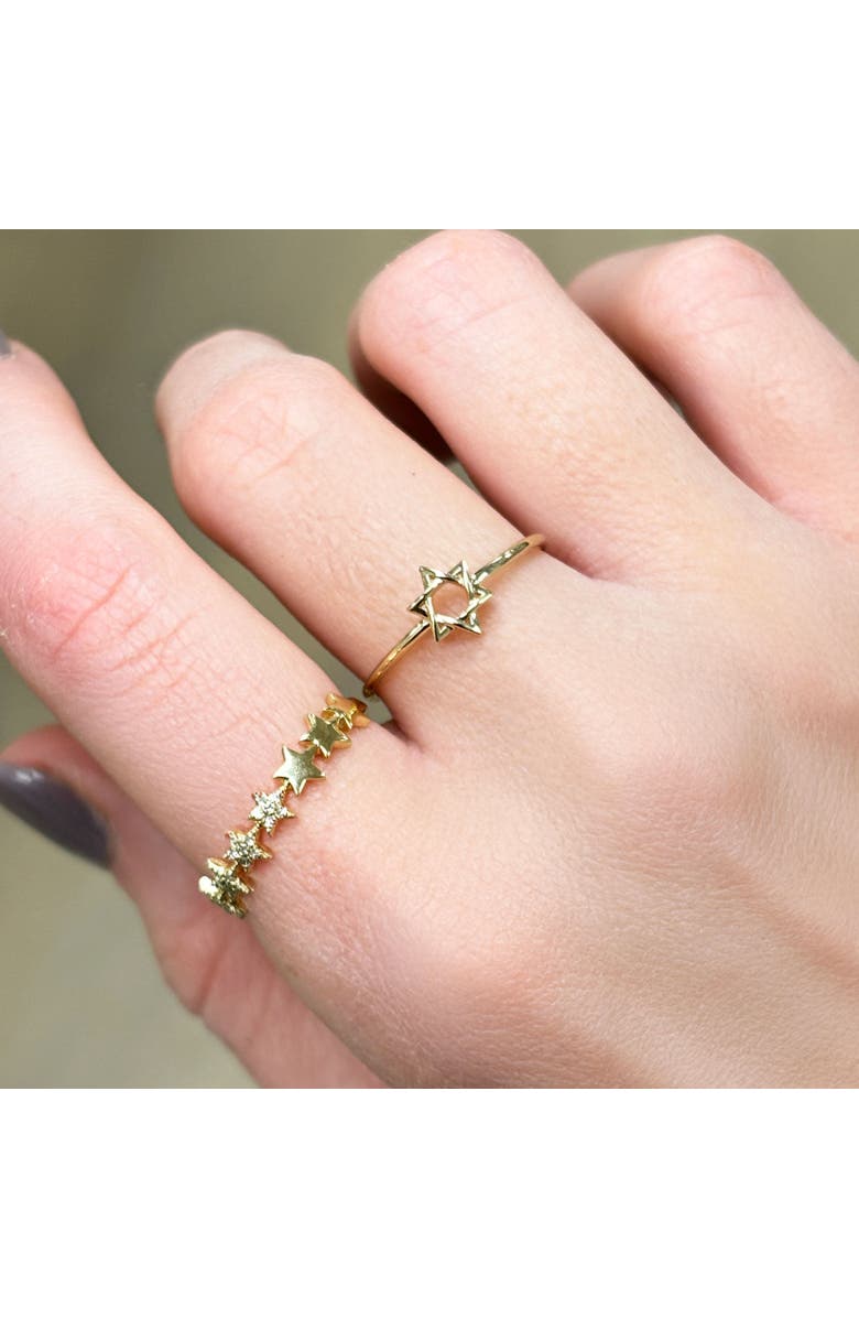 The Lovery Fine Jewelry Diamond Star Band, Alternate, color, Yellow Gold