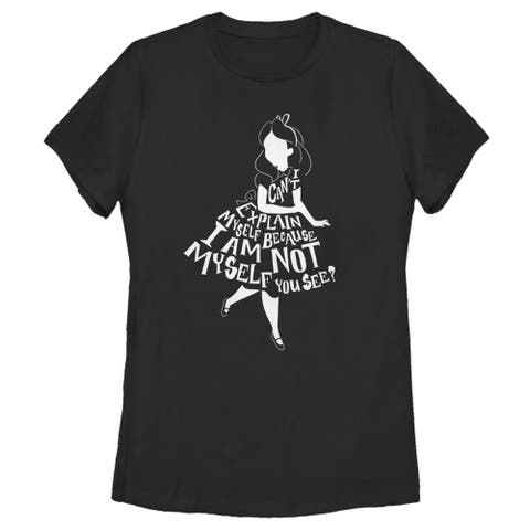 Women's Alice in Wonderland I Am Not Myself Silhouette  Graphic T-Shirt