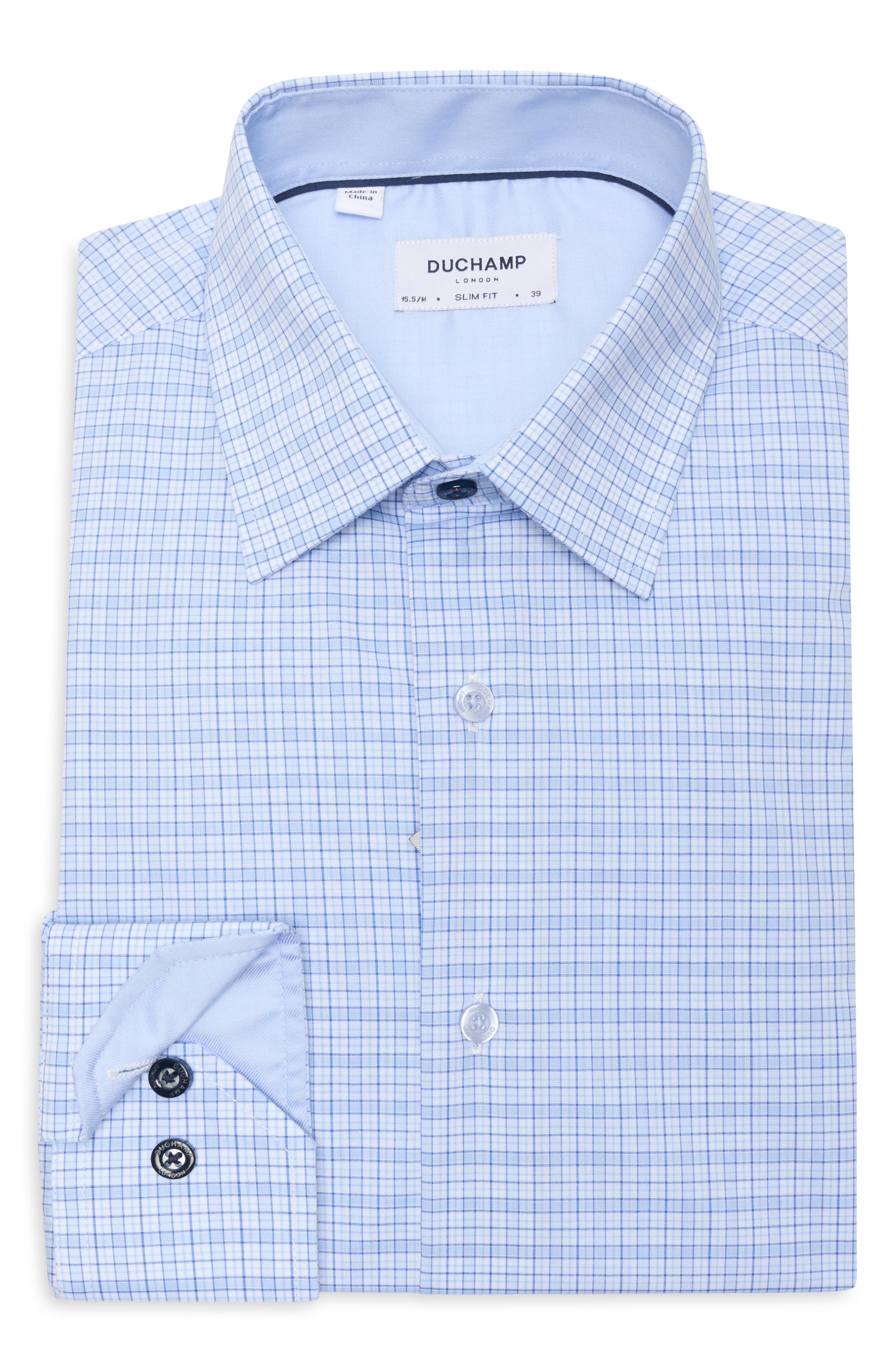 Plaid Print Slim Fit Dress Shirt