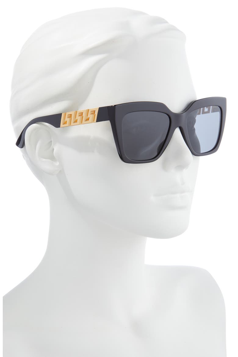 56mm Polarized Gradient Square Sunglasses, Alternate, color, BLACK