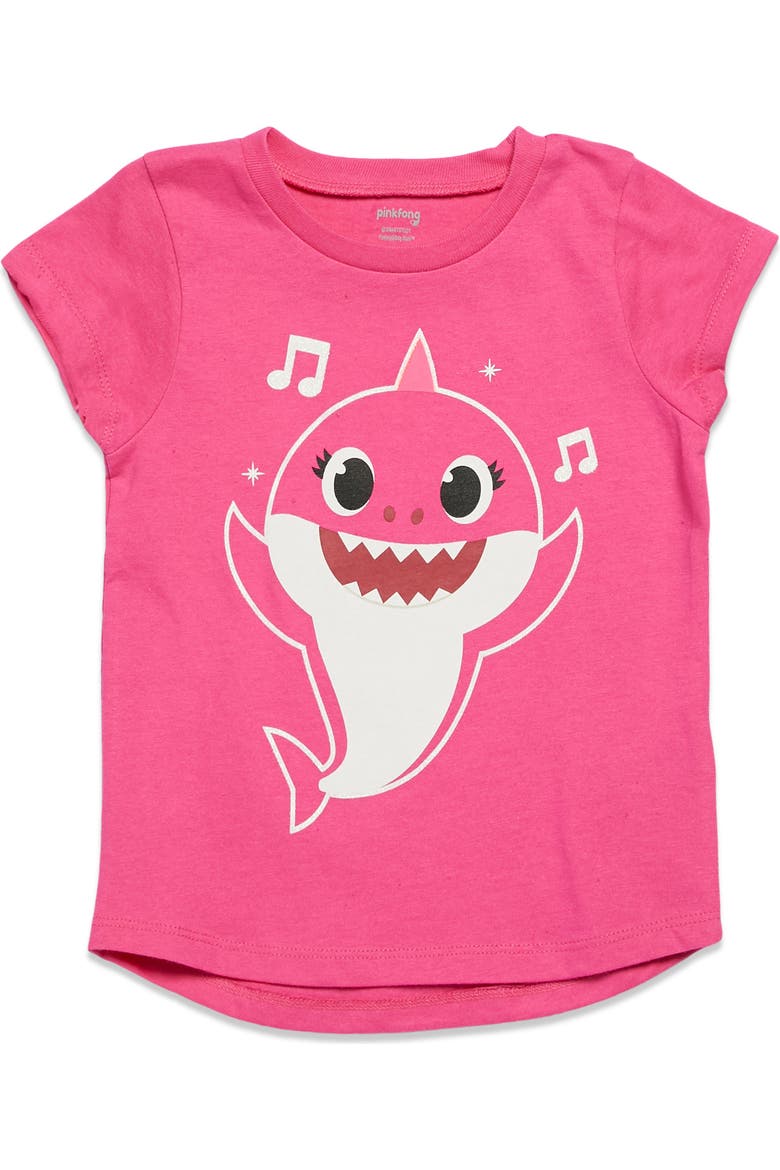 Baby Shark 3-Pack Glitter T-Shirts, Alternate, color, Pink Blue Yellow