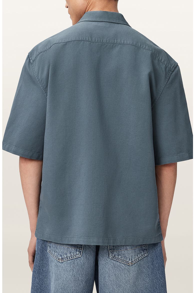 Torres Short Sleeve Button Up Shirt, Alternate, color, LUNAR BLUE