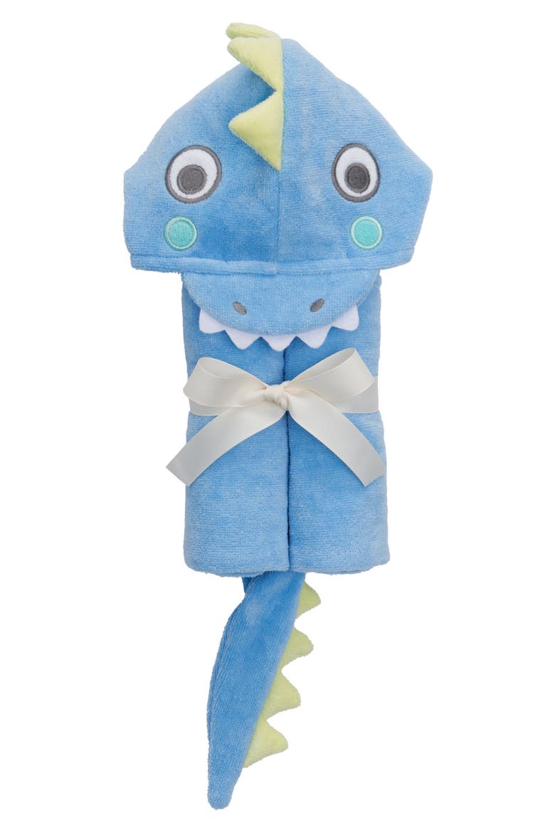 Terry Velour Hooded Sea Serpent Towel, Main, color, BLUE