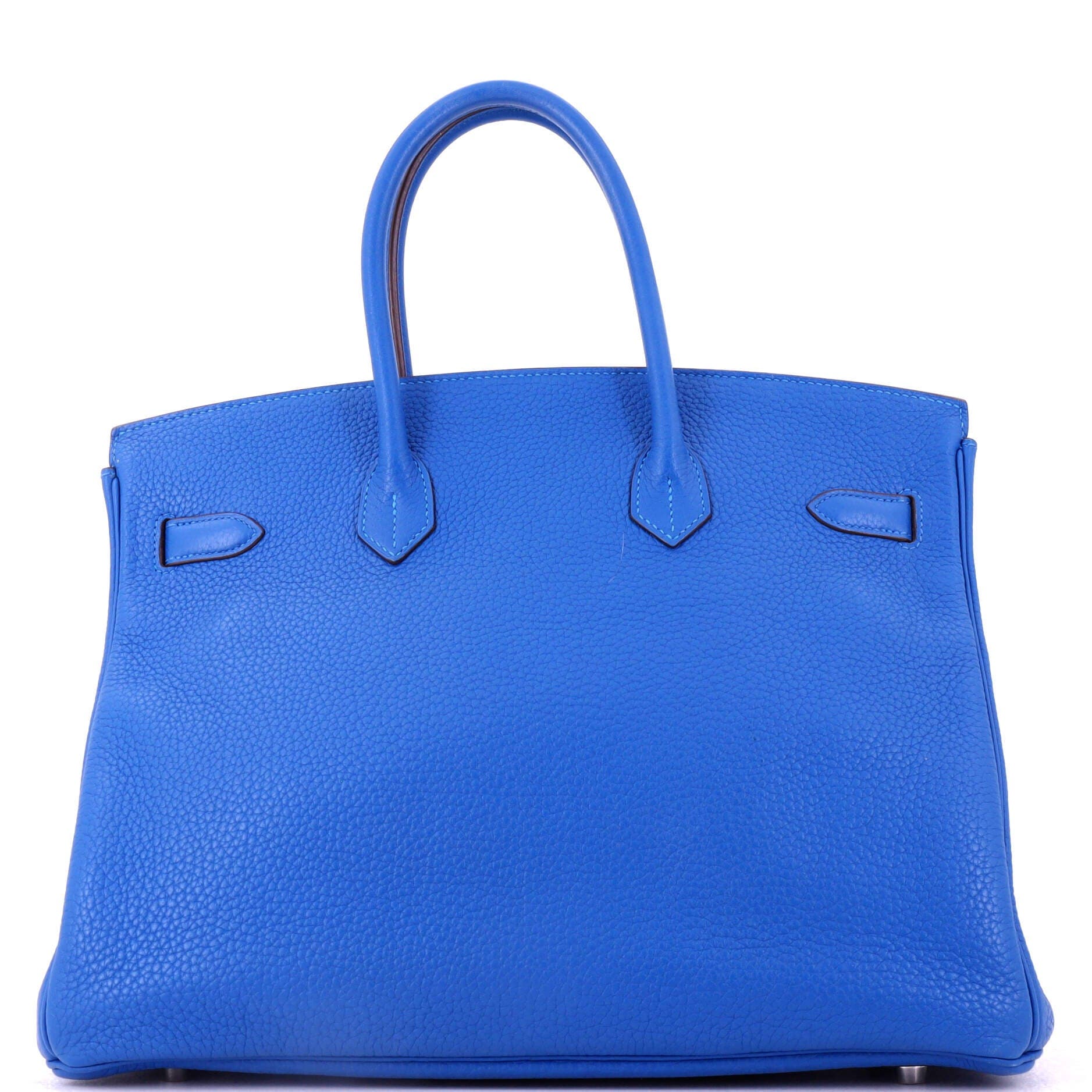 Pre-Owned Hermes Birkin Handbag Blue Clemence with Palladium Hardware 35, Alternate, color, Mykonos
