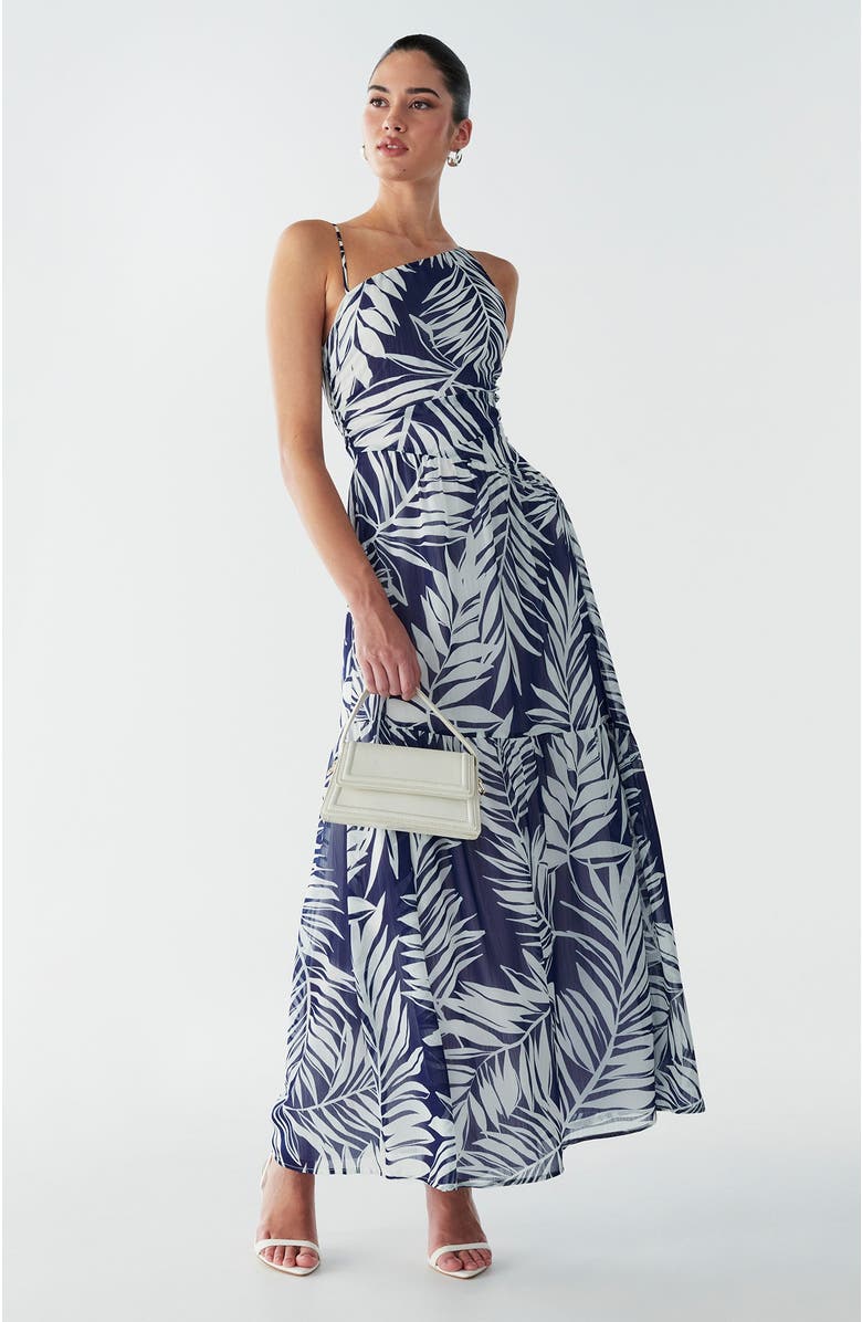 BWLDR Vincent Maxi Dress, Alternate, color, Navy Palms