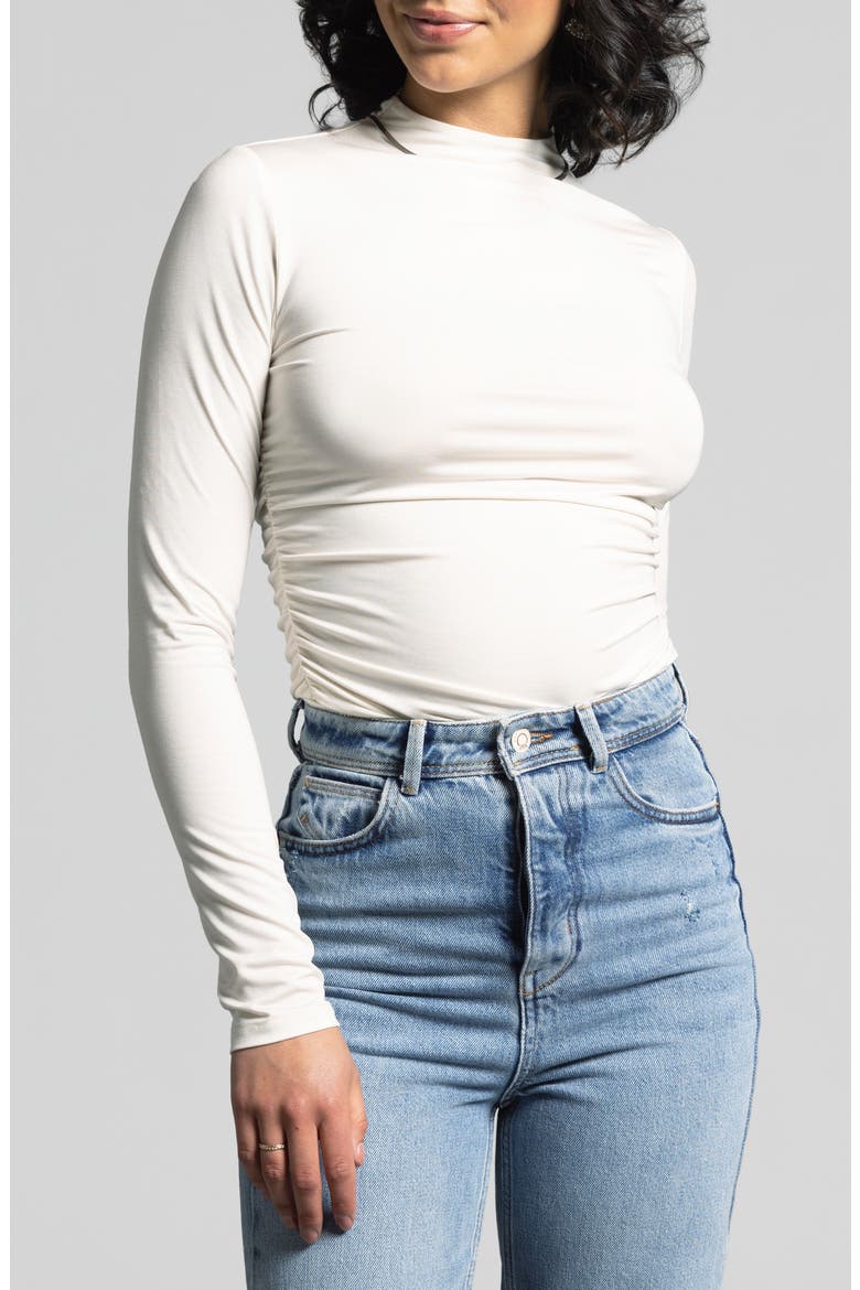 Rose Ruched Top, Main, color, BLANC