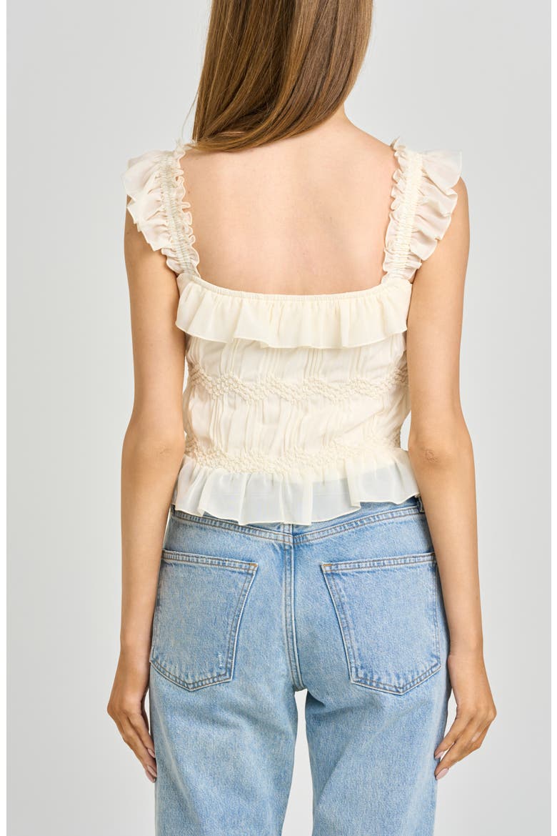 Kristina Smock Georgette Top, Alternate, color, CREAM