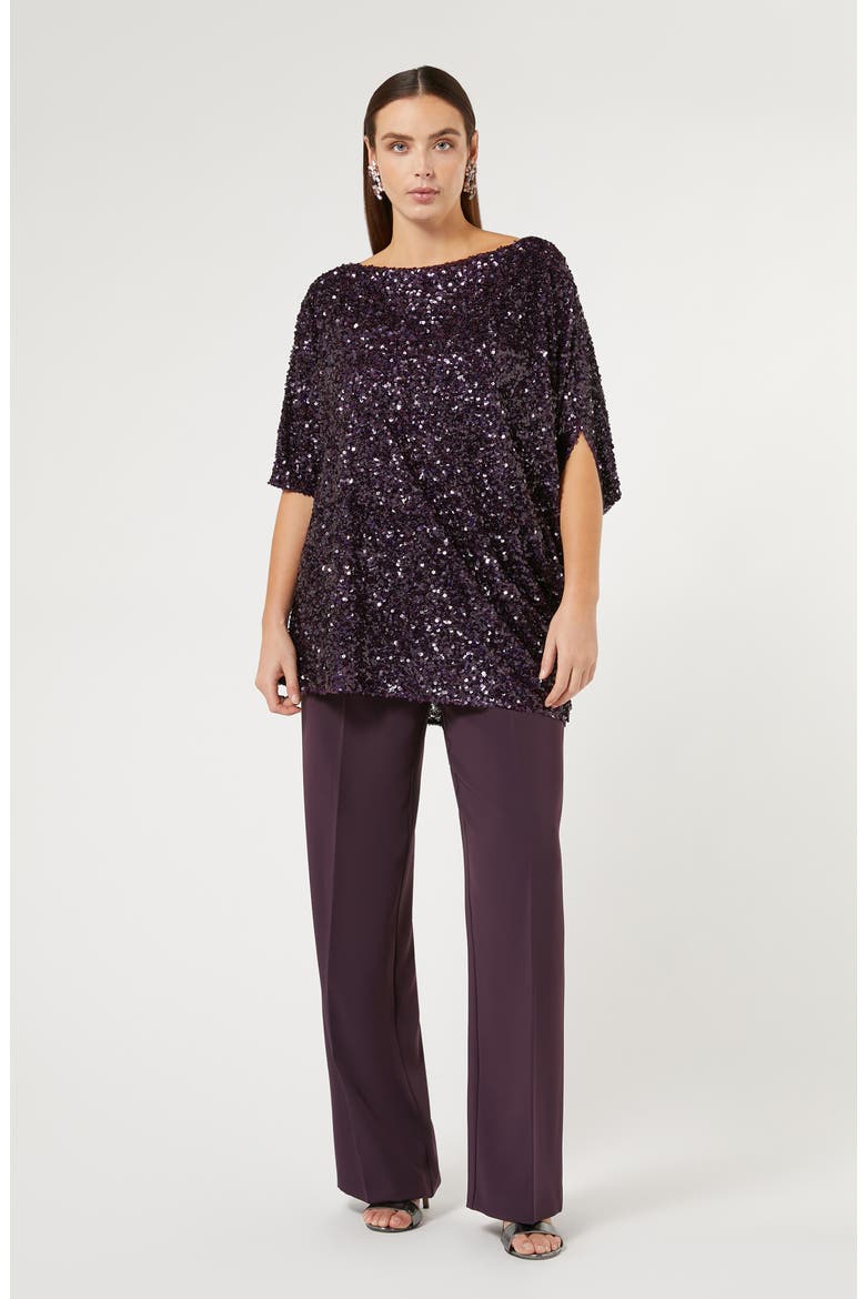 Dorotea Sequin Tunic Top, Alternate, color, BORDEAUX