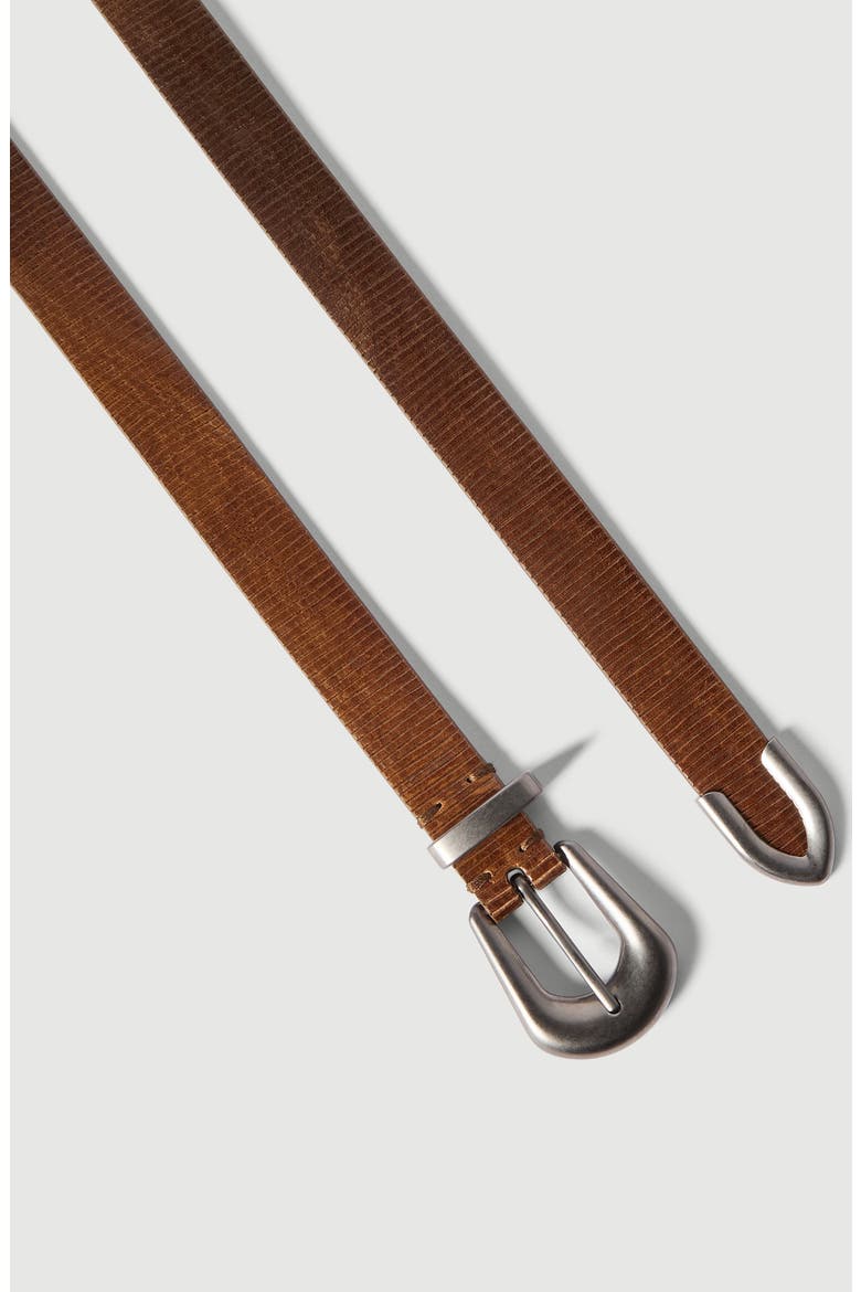 Carved leather belt, Alternate, color, Light Brown