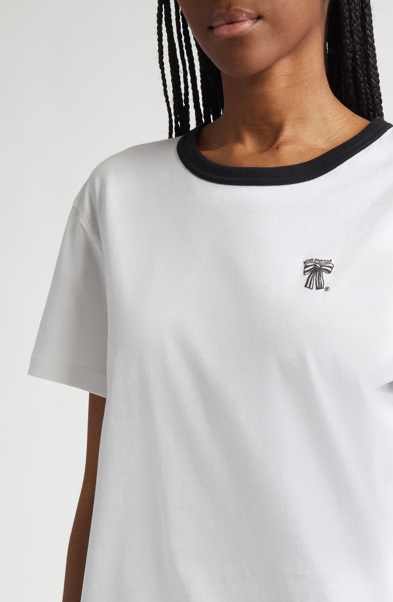 Acne Studios Floragatan 13 Eram U Bow Ringer T-Shirt, Alternate, color, Optic White 183