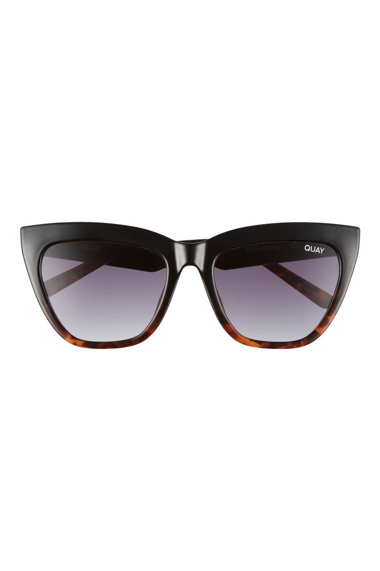 Australia For Keeps 56mm Cat Eye Sunglasses, Main, color, BLKTRT SMK