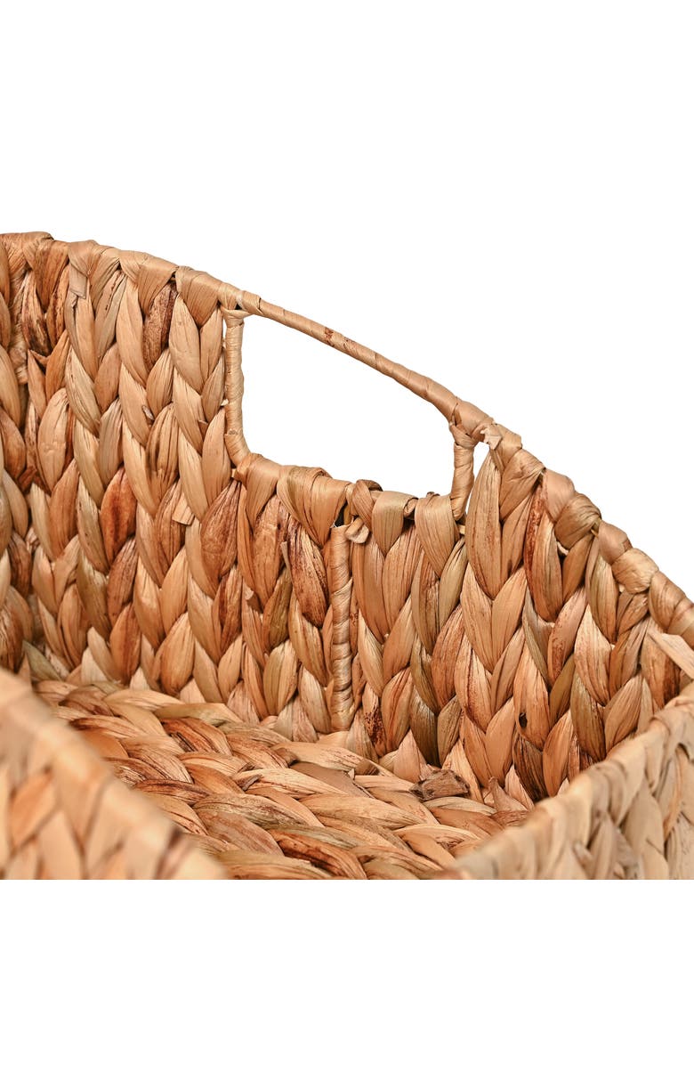 HAPPIMESS Havanah Southwestern Hand-Woven Hyacinth Slanted Nesting Baskets with Handles, Natural, Alternate, color, Natural