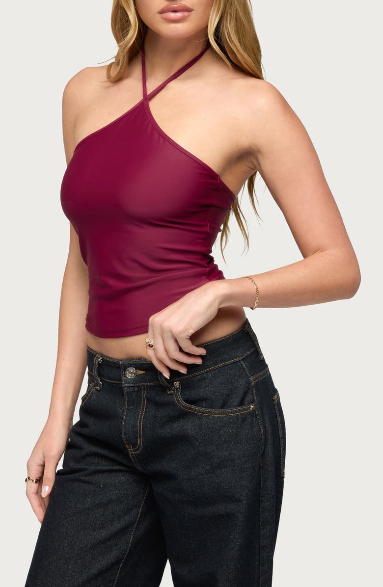 EDIKTED Alaynah Halter Top, Alternate, color, Wine