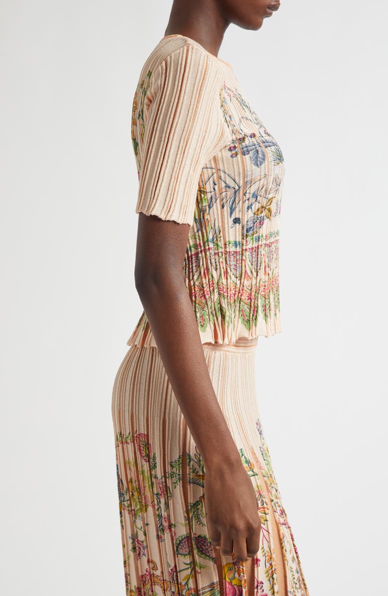 Etro Short Sleeve Sweater, Alternate, color, Pale Pink