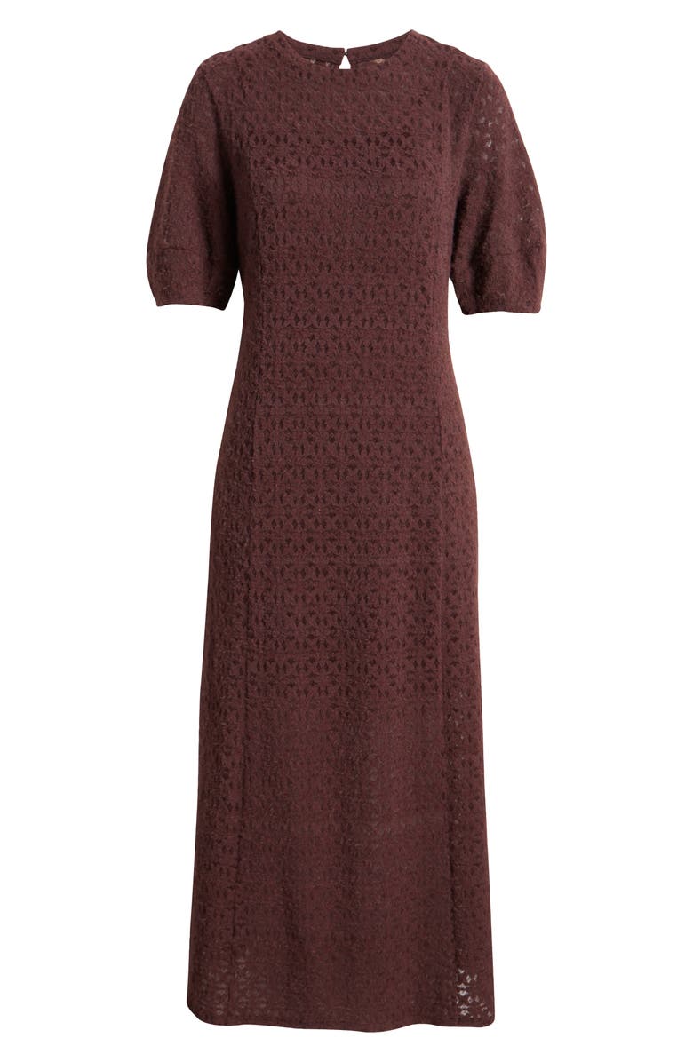 Treasure & Bond Brushed Lace Maxi Dress, Alternate, color, Burgundy Fudge
