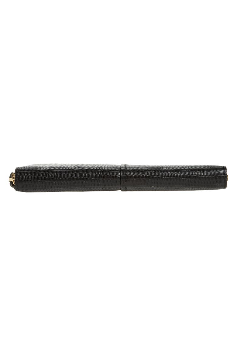 Les Second Embossed Continental Wallet, Alternate, color, NOIR LIZARD