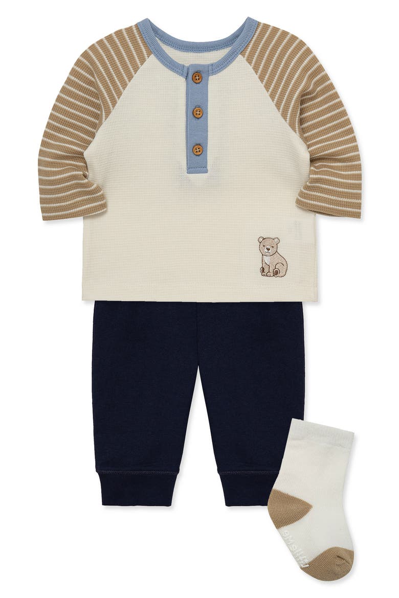 Bear Henley, Joggers & Socks Set, Alternate, color, BLUE