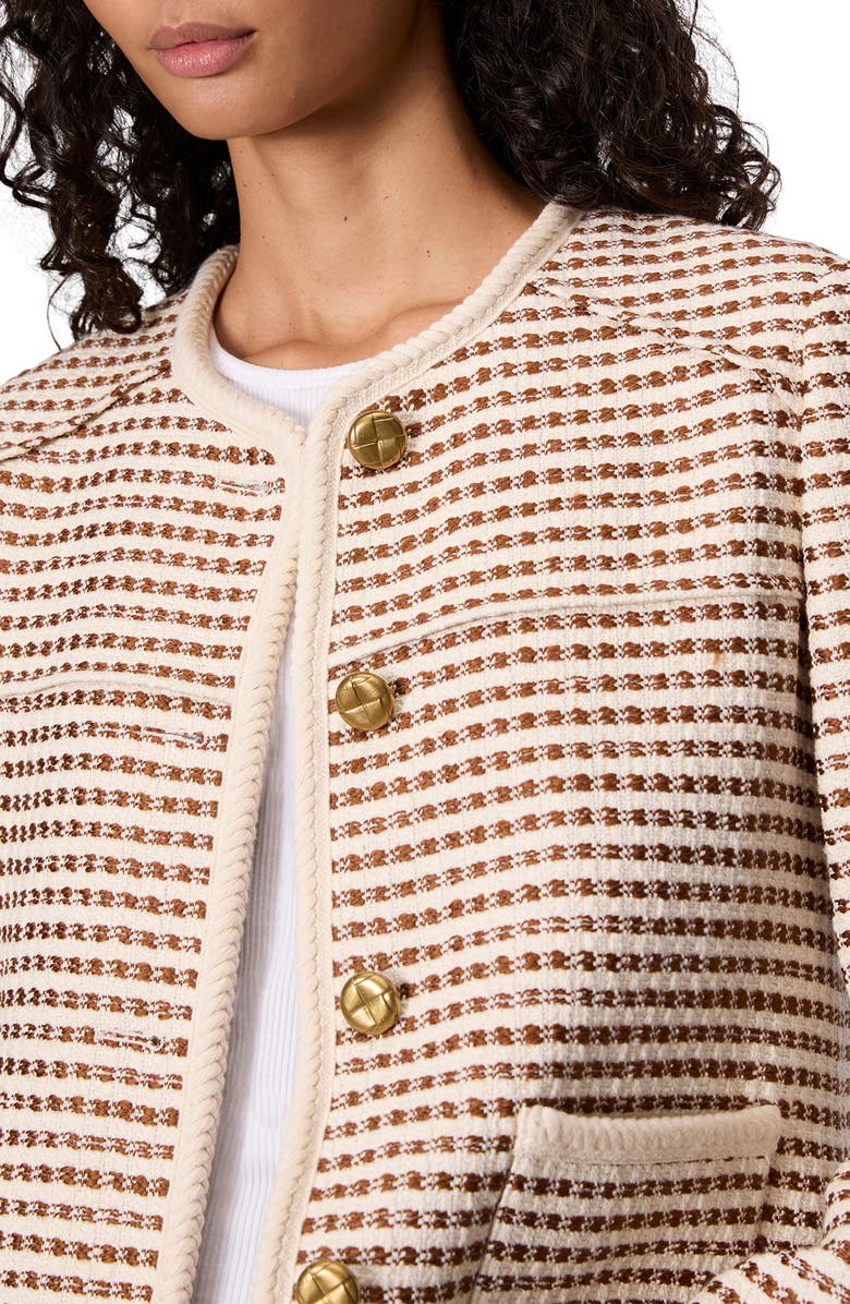 rag & bone Mirabelle Cotton Blend Tweed Jacket, Alternate, color, Ivory Multi