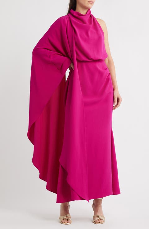 Flintshire One-Shoulder Halter Gown