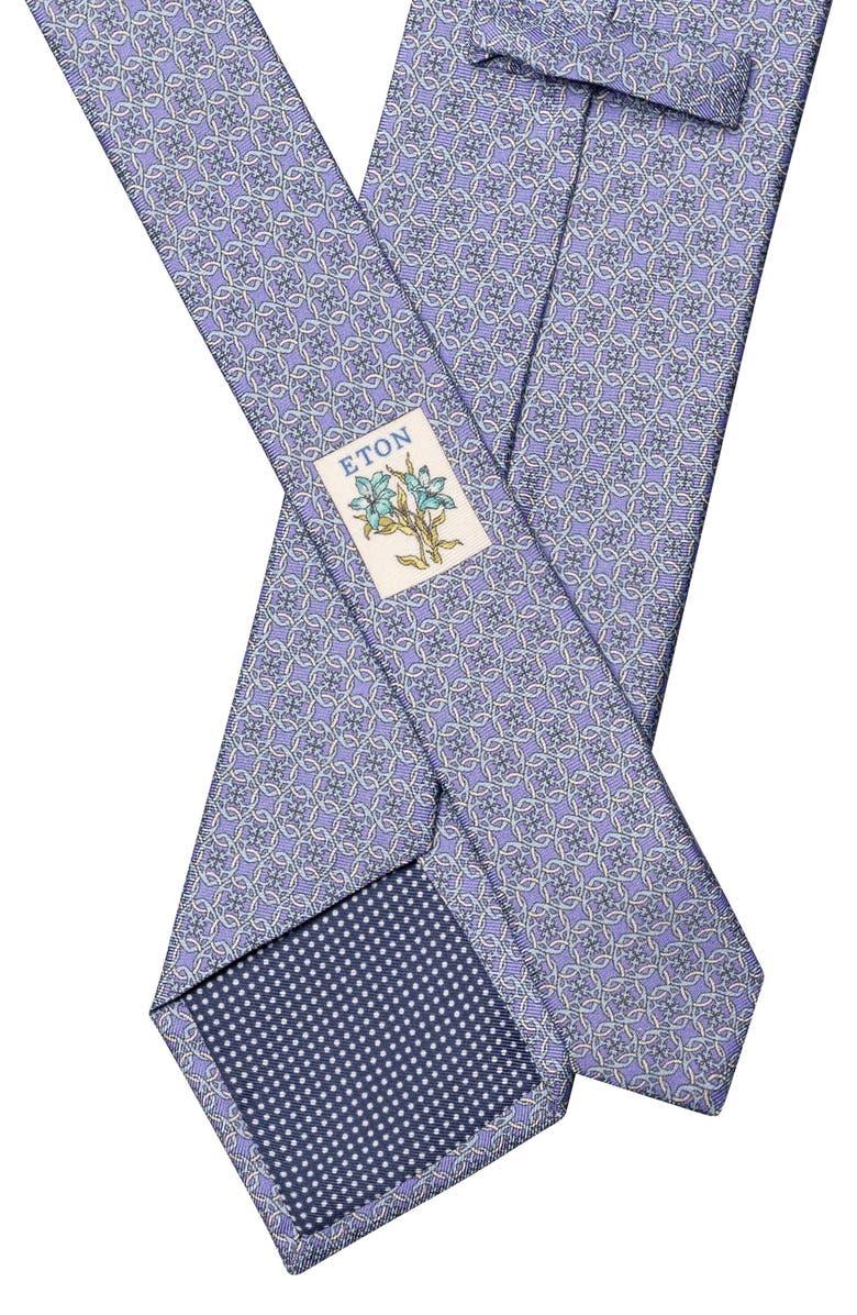 Eton Geometric SIlk Tie, Alternate, color, Medium Purple