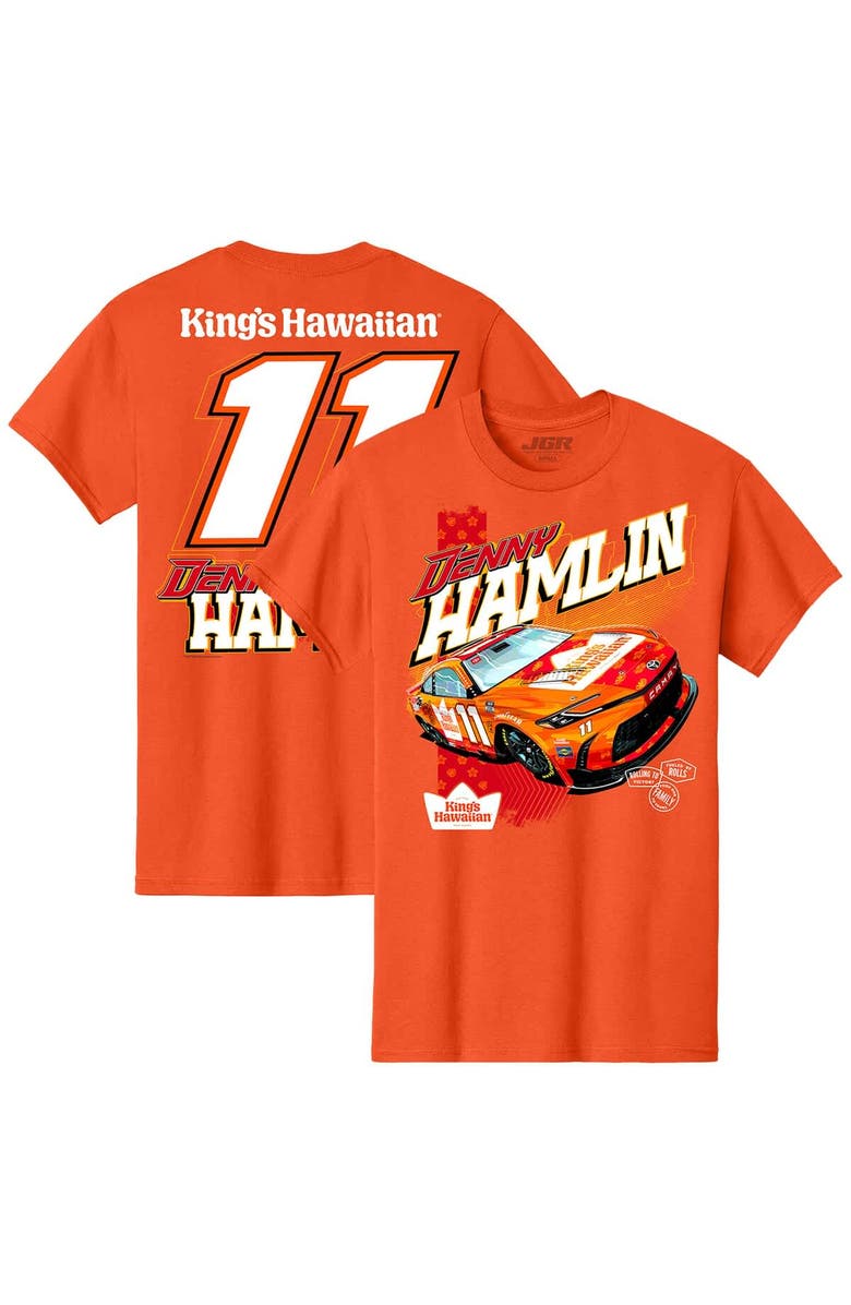 JOE GIBBS RACING TEAM COLLECTION Men's Joe Gibbs Racing Team Collection  Orange Denny Hamlin King's Hawaiian T-Shirt, Alternate, color, Orange