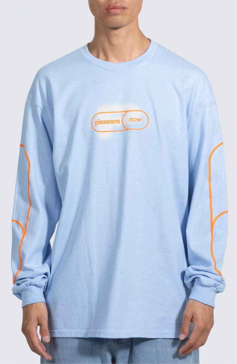 PLEASURES Pixel Long Sleeve Cotton Graphic T-Shirt, Main, color, 