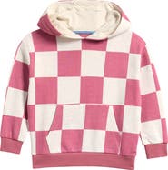 Mini Boden Kids' Pink Checkerboard Cotton Hoodie