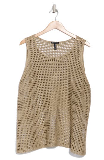 Eileen Fisher Open Stitch Organic Cotton Sleeveless Sweater