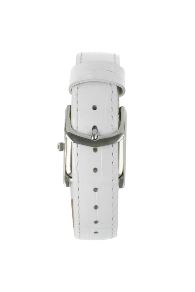 Roma Tank Leather Strap Watch - 26x32MM, Alternate, color, White